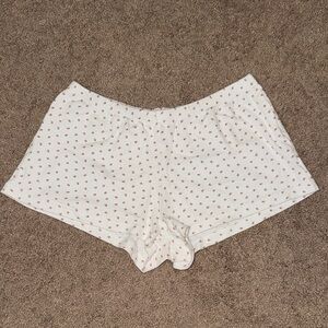 Brandy Melville White Pajama Shorts with Pink Dots
